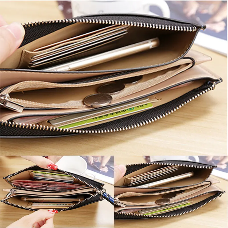 Женский кошелек клатч из натуральной кожи на молнии от известного бренда