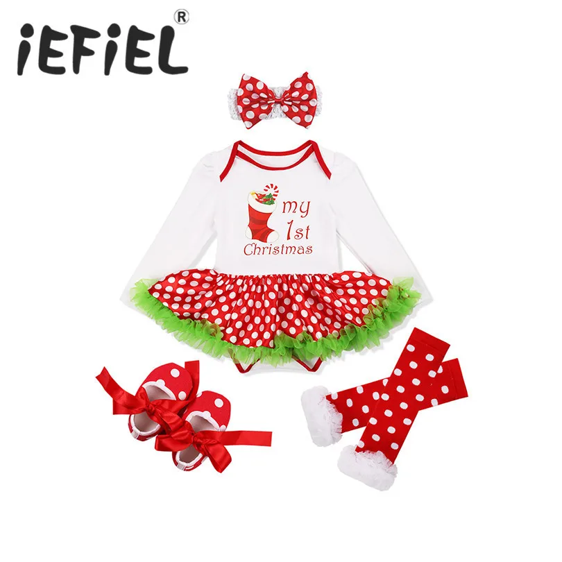 

IEFiEL/4 шт., Одежда для новорожденных девочек, комплекты одежды для детей, комбинезон-пачка, Рождественская Одежда для новорожденных, одежда на...