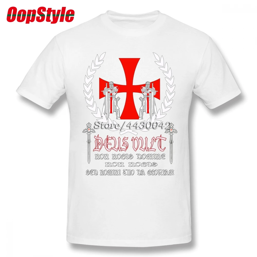 Мужская футболка Knights Templar Deus Vult Прямая поставка летняя хлопковая с коротким