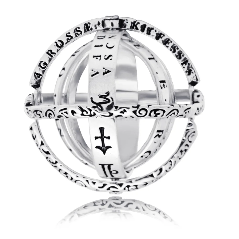 Астрономическое кольцо размер 6-10 золотого и серебряного цвета шар сложное