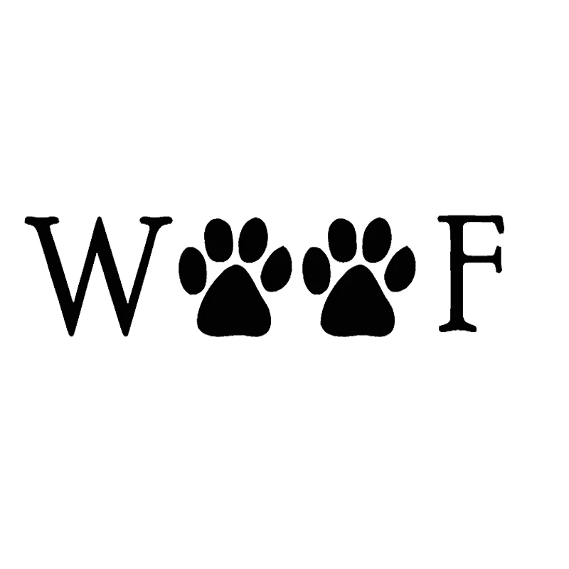 

Woof Text Paw Prints Dog Symbol Decal Funny Car Truck Sticker Window Cute And Interesting Fashion Sticker Decals