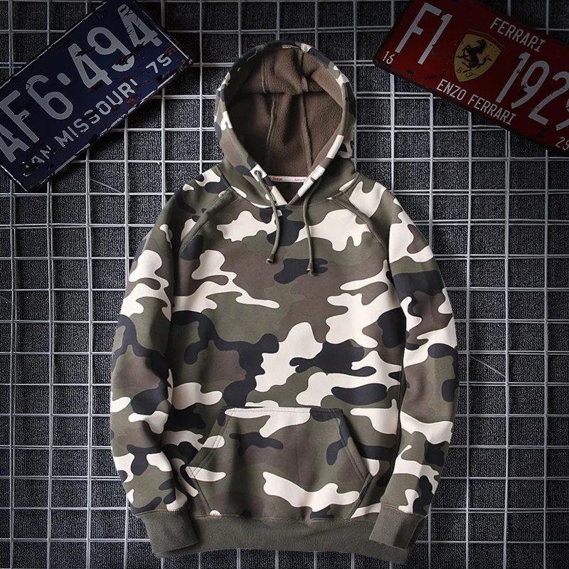 Камуфляжная толстовка с капюшоном Повседневная Женская длинным рукавом