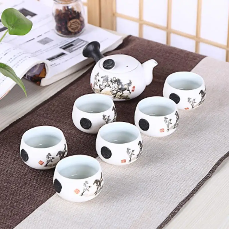 

Drinkware Coffee Tea Sets Ceramic Teapot Kettle Teacups Portable Travel Tea Set Chinese Kung Fu Tea Set