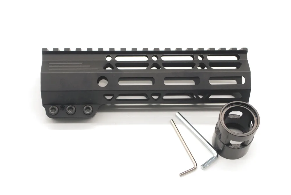 Черный 7 дюймовый зажимной поплавок Пикатинни рельсы M lok Handguard со стальной бочкой