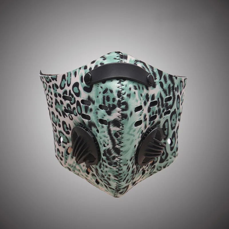 Leopard Green Ветрозащитная велосипедная полумаска для езды на велосипеде, пылезащитный активированный уголь, дышащая Пылезащитная маска для езды на велосипеде, RR7356 - Цвет: Leopard Green