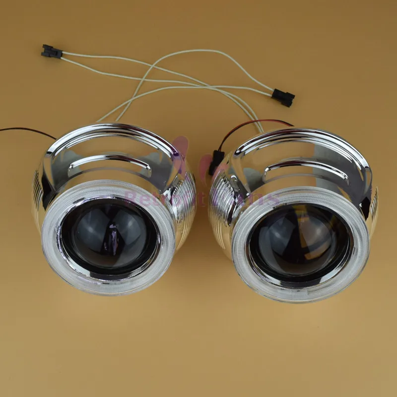 2.5 '𧳏L Angel Eyes Halo HID Би ксенон Объектив Проектора Фар Ксеноновые Фары Линзы