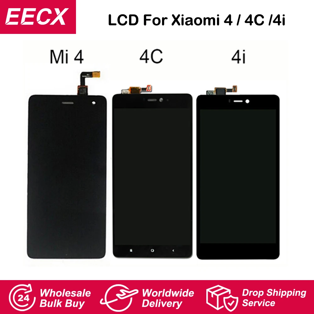 IPS экран 5 0 дюйма для Xiaomi Mi4 ЖК дисплей MI4C сенсорный дигитайзер Mi 4 4C 4i Mi4i сенсорная