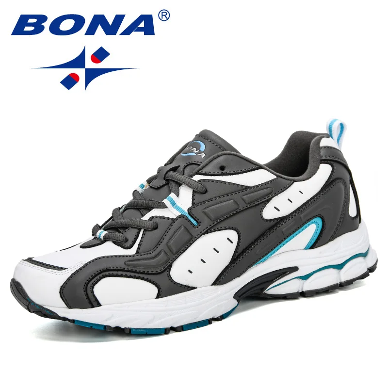 BONA New Style Sports Shoes Men Sneakers Lace-Up Cow Split Breathable Walking Shoes Outdoor Running Shoes Man Jogging Shoes