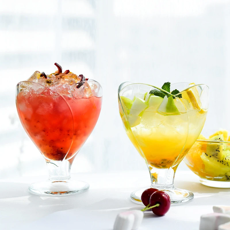 Стеклянная чашка для мороженого стеклянная кружка в форме цветка Прозрачная