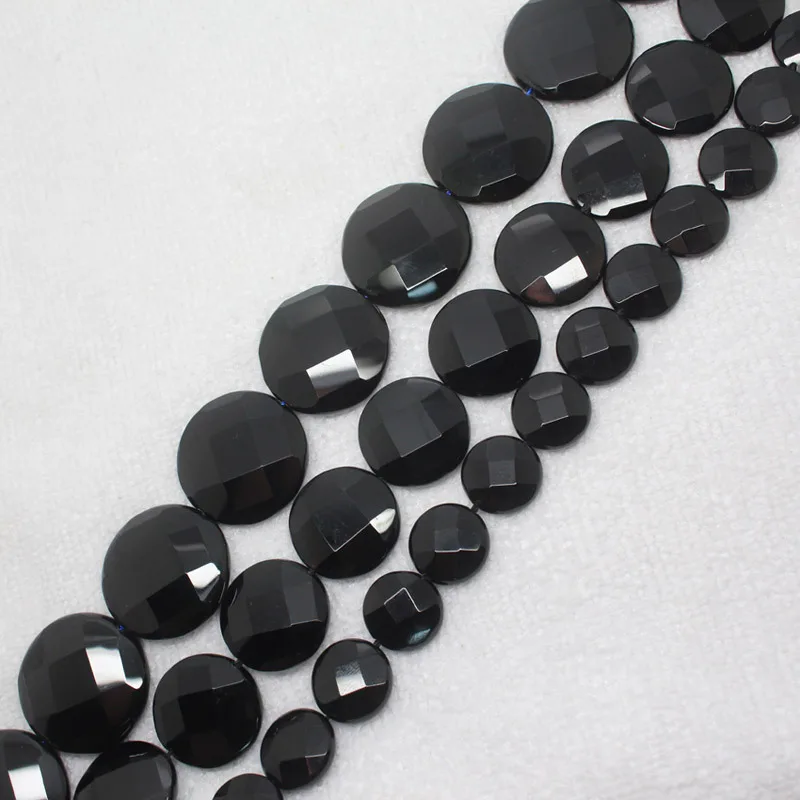 

Mini. order is $7! 14,20,25mm Faceted Natural Onyx Oblate Oval Wafer Jewelry Making Loose Beads 15"