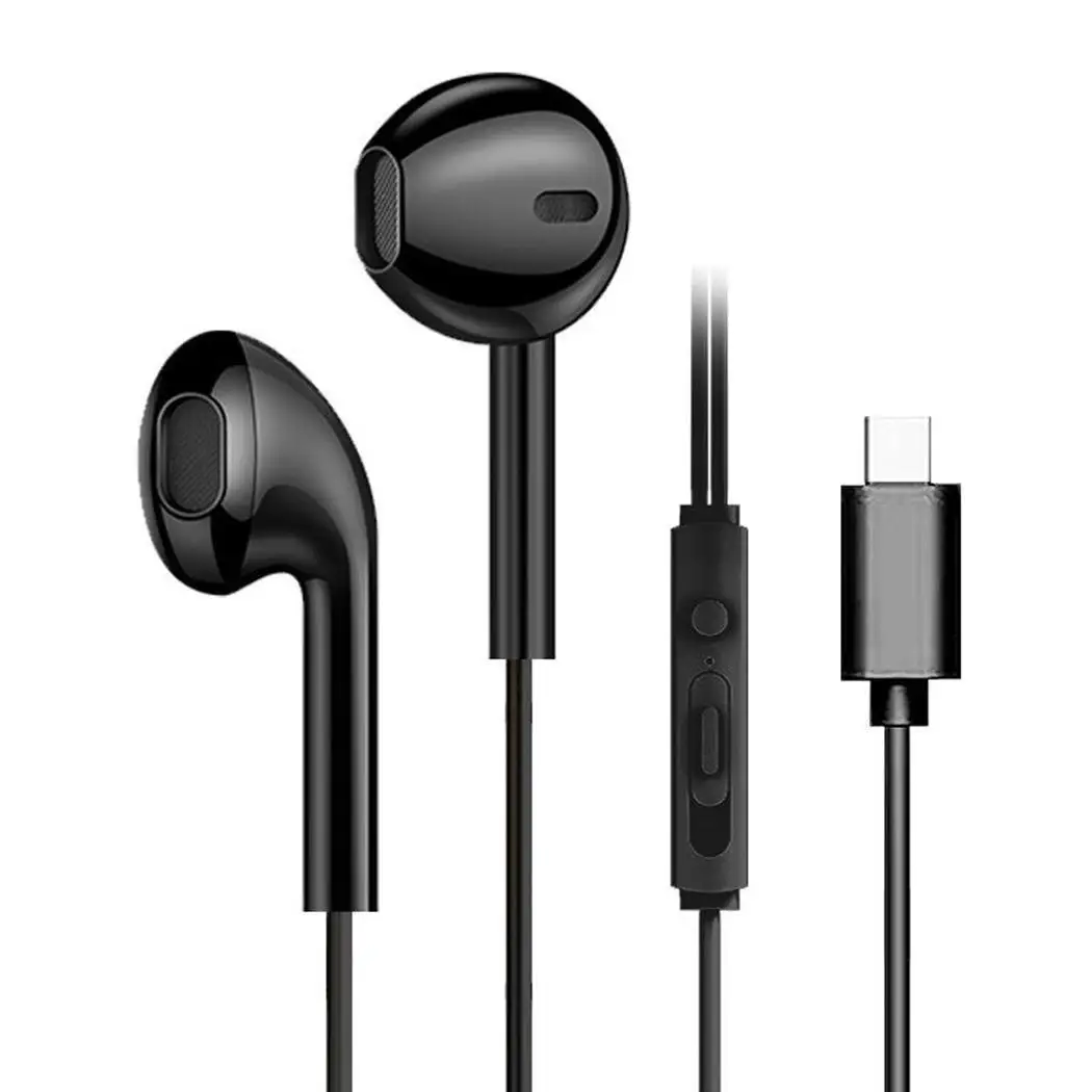 Usb type C Проводная гарнитура в ухо Музыка наушники смартфон линии управления с