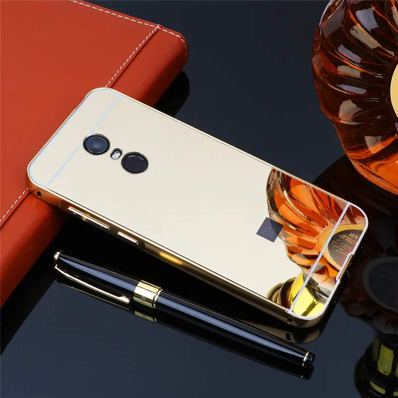 Xiaomi Redmi 5 Plus Case Plating Metal Frame with Mirror Back Cover Hard Phone for 5Plus |
