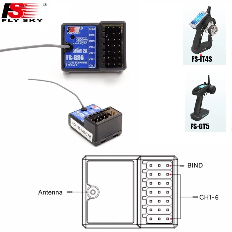 Flysky FS-BS6 FS-BS3 FS-BS4 приемник с гироскопом система стабилизации для FS-IT4S/ FS-GT5 пульт