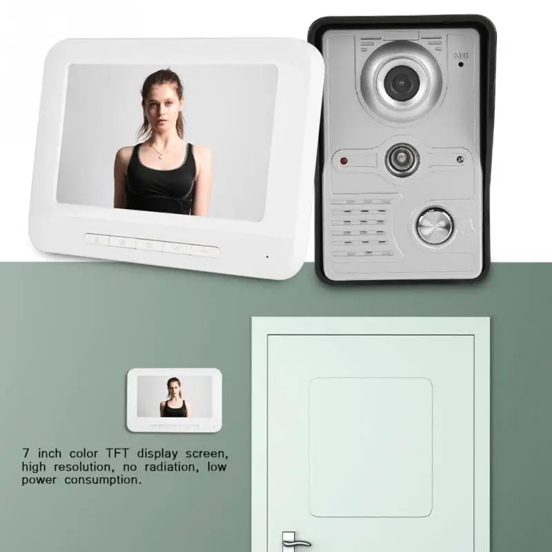 7 &quotTFT/LCD цветной видео дверной звонок камера визуальный домофон Chime ночное