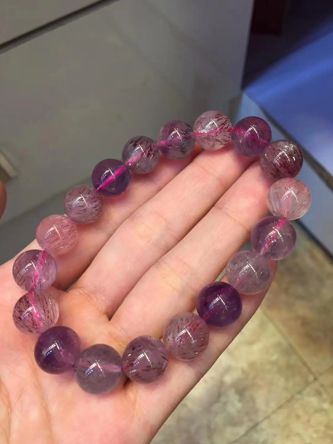 Натуральный супер семь 7 Мелодия камень фиолетовый рутилированный кварцевый