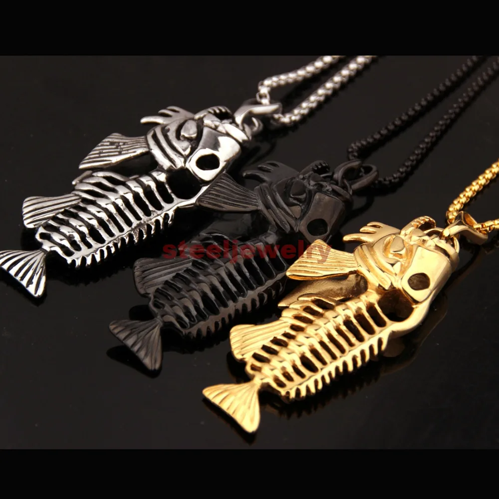 Популярная распродажа мужской готический серебряный/золотой/черный кулон из
