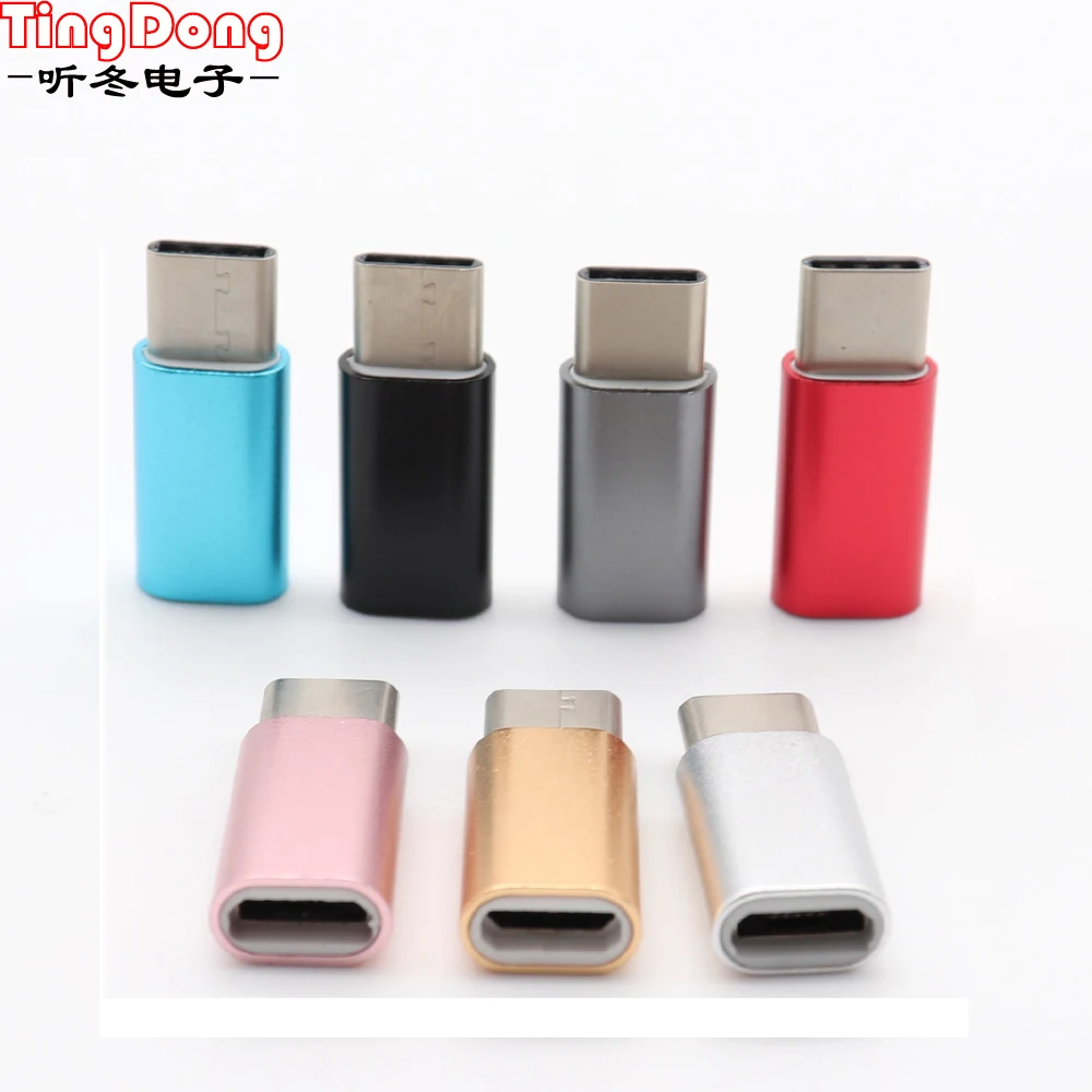 2 шт. для iPhone к Micro USB/type C адаптер зарядного устройства женский штепсельный
