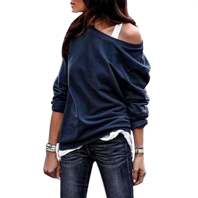 Женская футболка с длинным рукавом LASPERAL повседневная Однотонная одним плечом на