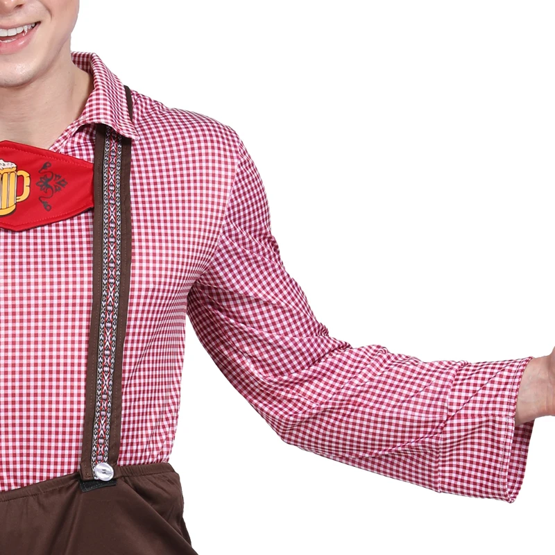 Для мужчин Октоберфест Костюм для взрослых Lederhosen наряд пивной фестиваль костюм для Для мужчин карнавал баварский Пособия по немецкому языку пиво костюм нарядное платье