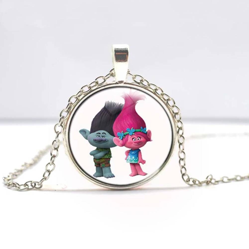 Металлическая подвеска в виде троллей из фильма ожерелье с цепочкой Серебряное