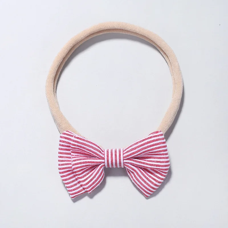 Нейлоновая повязка на голову с принтом в полоску хлопковая эластичная телесного