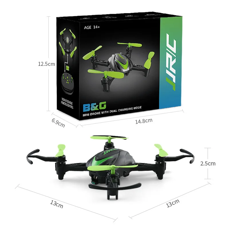 green JJRC H48 2,4G 4CH мини БПЛА дистанционного управления без винтовой структуры может модернизировать четырехосевой самолет - Цвет: green