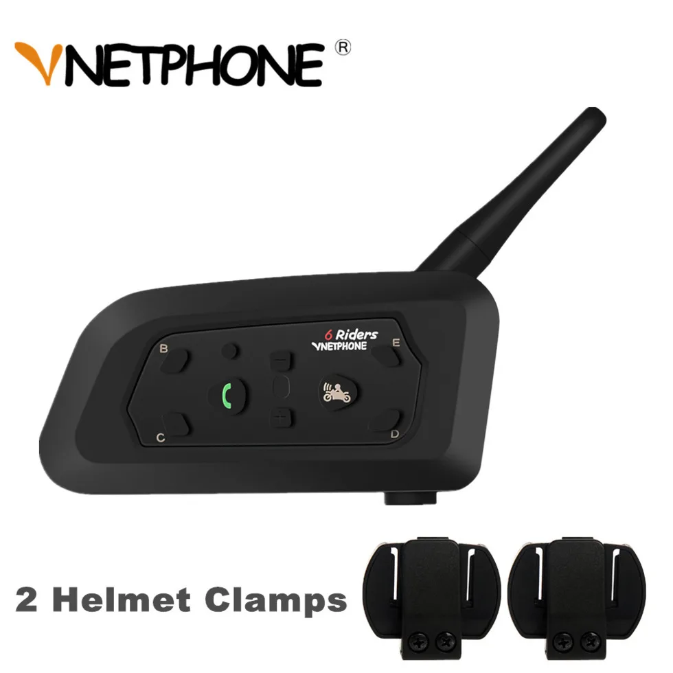 VNETPHONE V6 Bluetooth мотоцикл динамик внутренней связи гарнитура микрофон с 2 шт