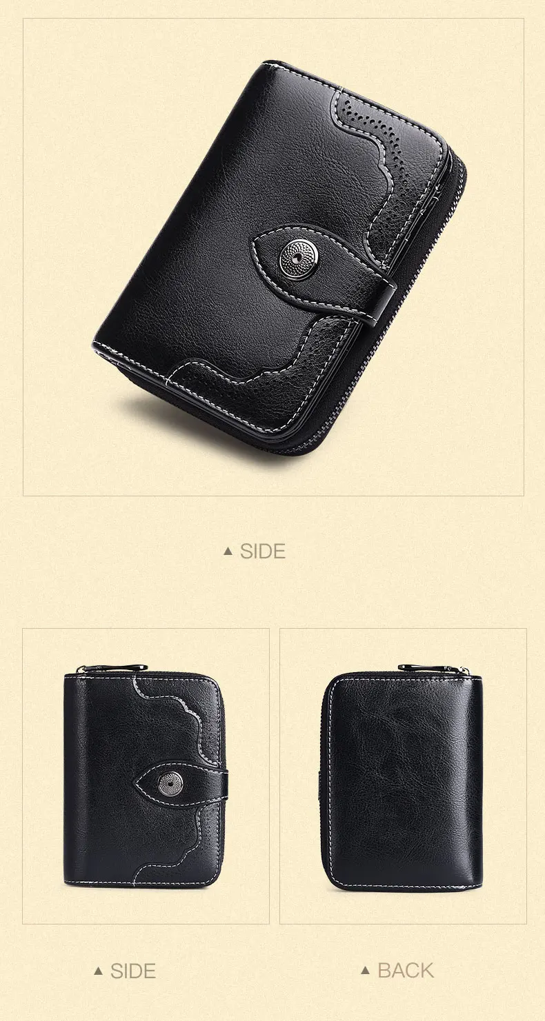 SENDEFN New Wallet Women Purse Brand Coin Purse Zipper Wallet Female Short Wallet Women Split Leather Purse Small Purse