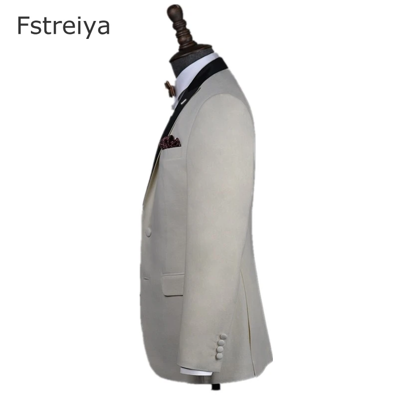 Мужской приталенный костюм на заказ белый смокинг Свадебный для мужчин одежда