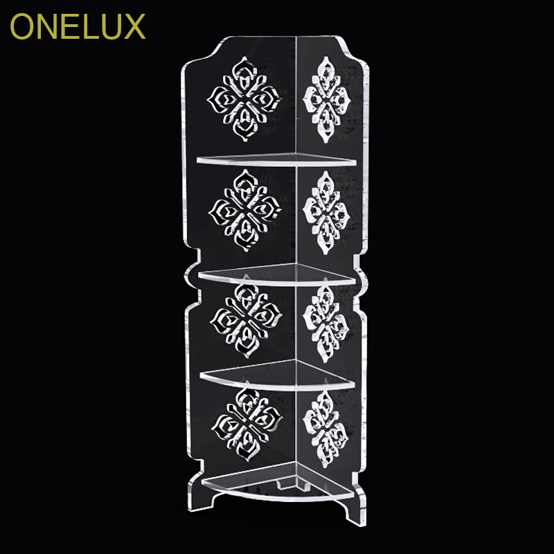 ONELUX 4 уровневая прозрачная акриловая угловая полка 31 Вт 22D 80H см|shelf|shelves corner |