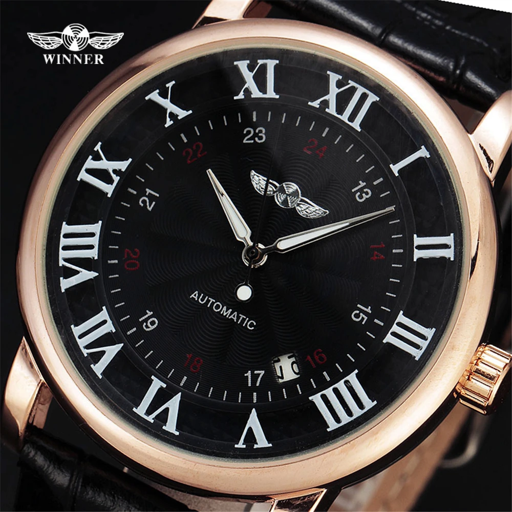 Топ бренд WINNER платье автоматические механические часы для мужчин золотой чехол