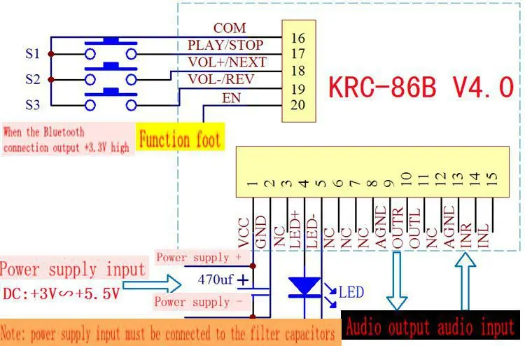 Glyduino KRC-86B Bluetooth 4 0 стерео аудио приемник модуль беспроводные усилители динамика
