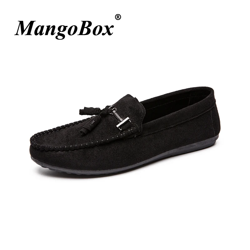 Slip-on Shoes for Male Black Brown Man Casual Spring Autumn Loafers Flat Comfortable Rubber Sole Driving | Обувь