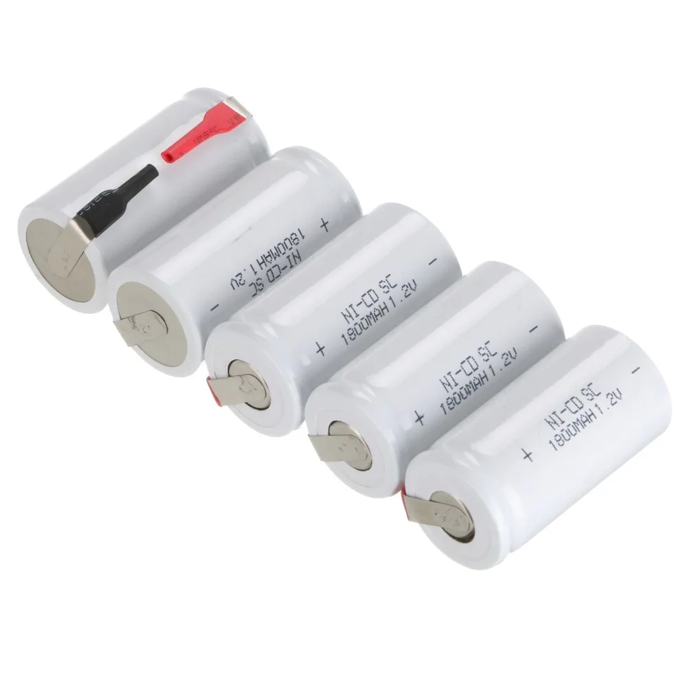 5 шт. subc SC 1.2 В батареи Bateria 1800 мАч 1 2 перезаряжаемый аккумулятор de la NiCd Sub C ni-cd