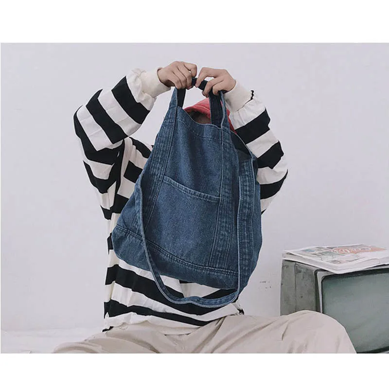 Wholesale Hot Fashion Women Crossbody Bag Denim Large Capacity Simple Vintage Casual Messenger Style Soft Fabric KA-BEST | Багаж и сумки