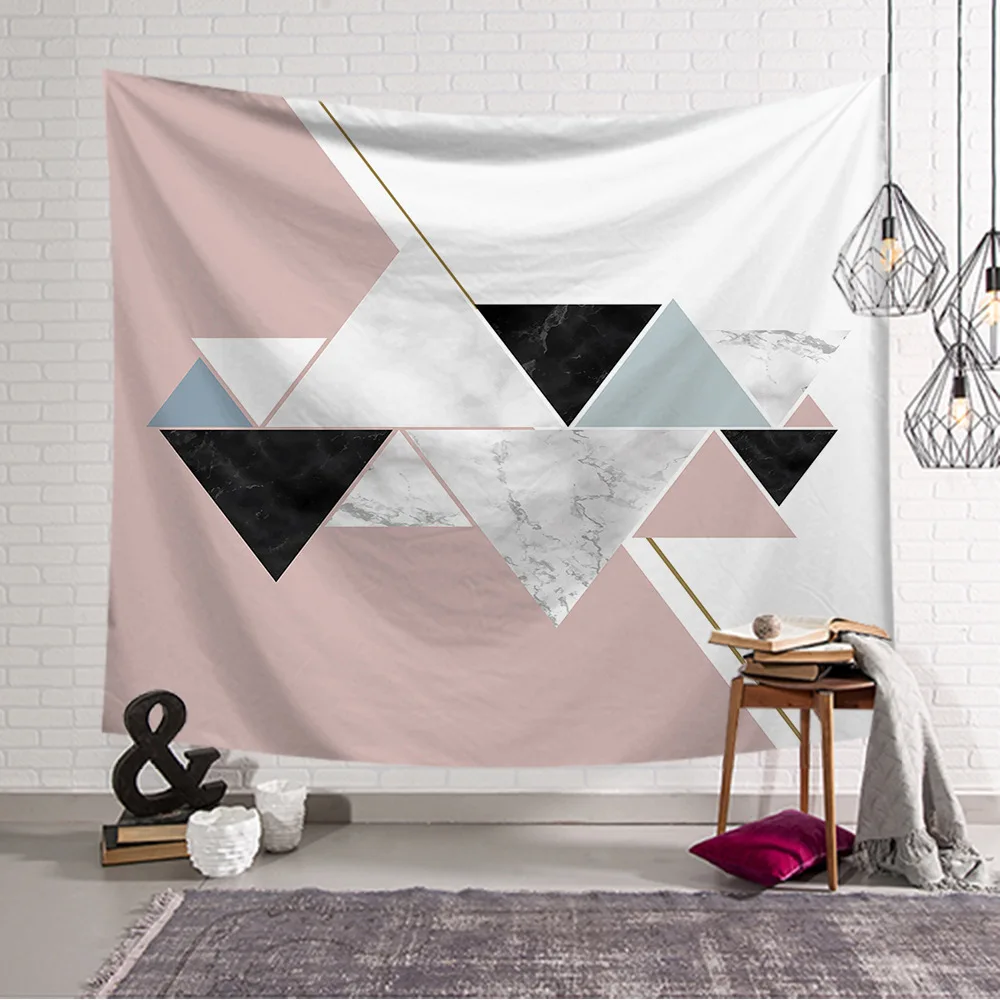 Pink Believe Oneself Color Marble House Bathroom Decorative Outdoor Tapestry Wall Hanging Sheets Picnic Cloth Home Decor Gift | Дом и сад