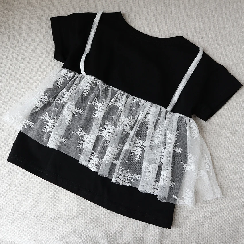 Топ для девочек коллекция 2019 года летняя детская модная Милая футболка с