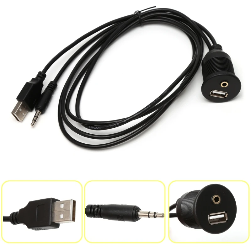 OOTDTY Новый 1 м Автомобильный кронштейн для приборной панели 3 5 мм USB 2 0 AUX разъем