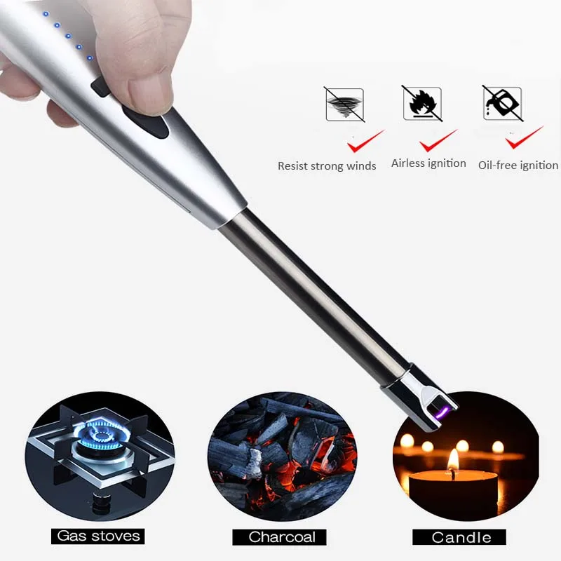 USB перезаряжаемые курительные зажигалки дуговые ветрозащитные импульсные для