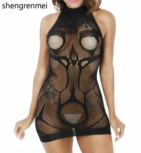 Женское Эротическое нижнее белье shgear Mei, латексный комбинезон с геометрическим узором, сетчатая комбинация, 2019