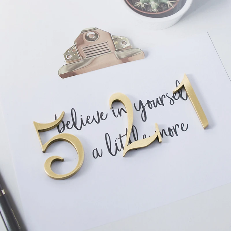 1 х латунные таблички с цифрами для дома декоративная цифровая дверная табличка