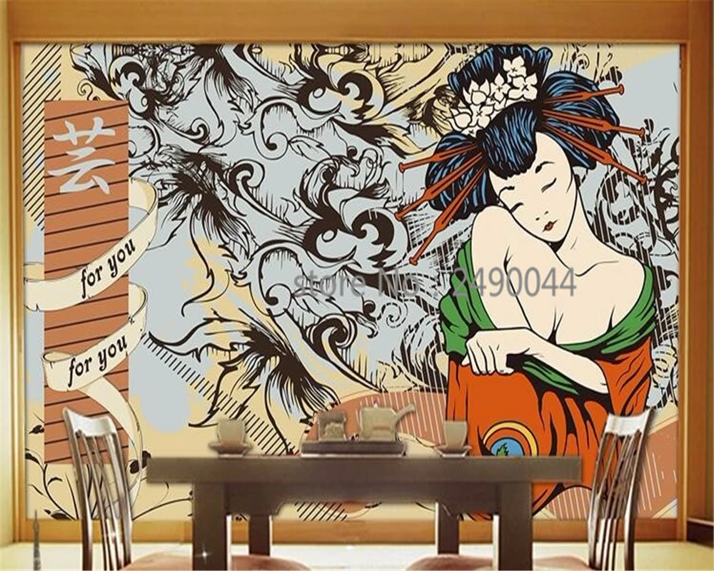 

wallpaper for walls 3 d building custom large Japanese ukiyo-e sexy ladies cafeteria mural wallpaper Cafe wallpaper Beibehang