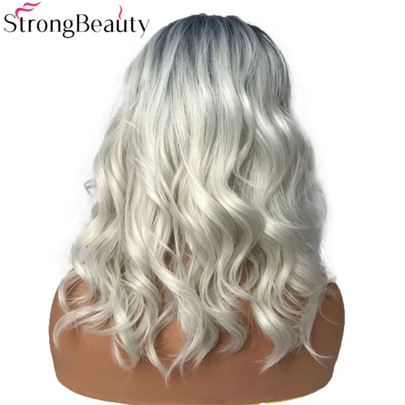 StrongBeauty синтетические парики для женщин длинные волнистые серые парики для королевы драконов шиньоны для женщин