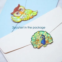 2pcsset embroidery owl peacock patches for clothing iron on small animals applique parches for clothes bags hats