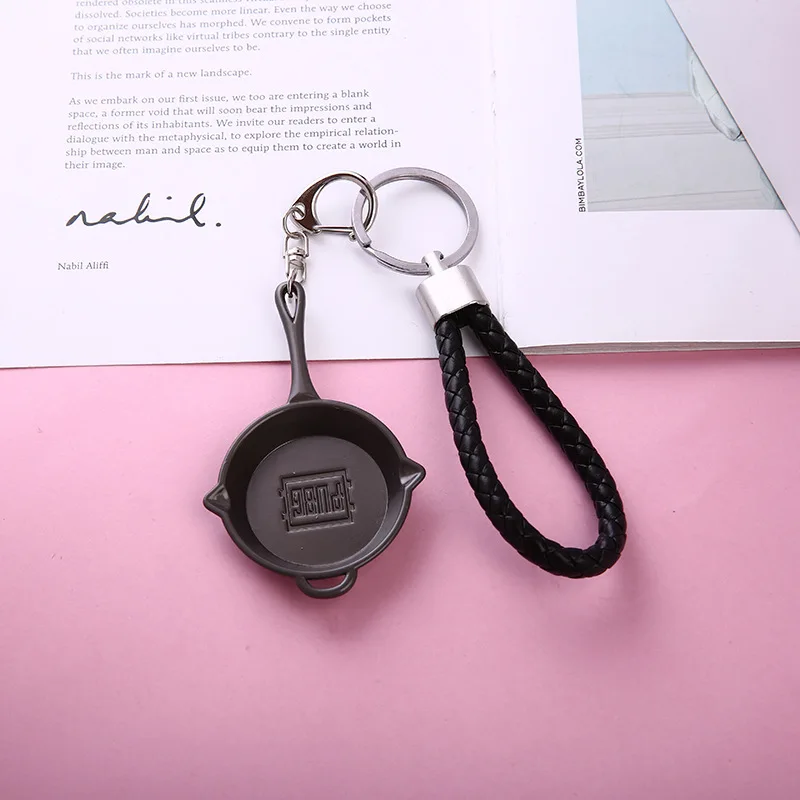 KeyChain Style 1 28 стилей PUBG брелок 98K пистолет винтовка реквизит шлем рюкзак Pan черная кожаная Веревка Брелок открывающийся ключ металлический Автомобильный ключ подвесной - Цвет: KeyChain Style 1