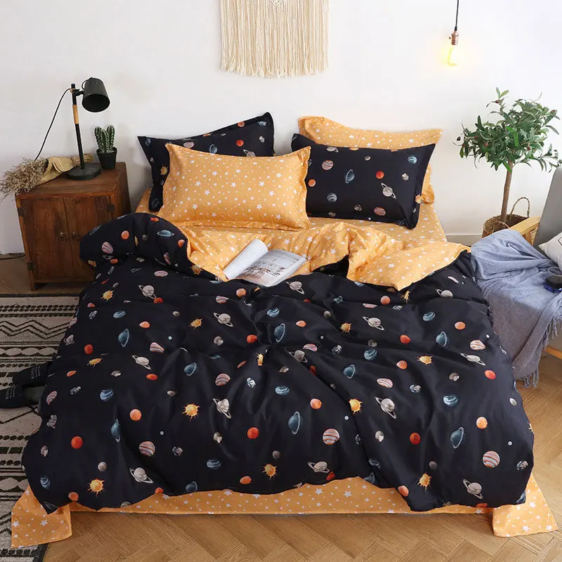 

Pineapple 4pcs Kid Bed Cover Set Cartoon Duvet Cover Adult Child Bed Sheets And Pillowcases Comforter Bedding Set40