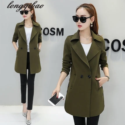 Новинка весна осень 2019 Повседневная тонкая женская Длинная ветровка TB7058|long