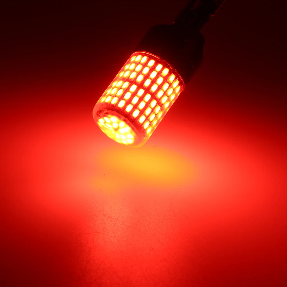 Современный автомобильный T20 7440 W21W светодиодный лампы 3014 144smd светодиодный CanBus 1156 BA15S P21W BAU15S PY21W светодиодный светильник для автомобилей сигнала поворота светильник желтый