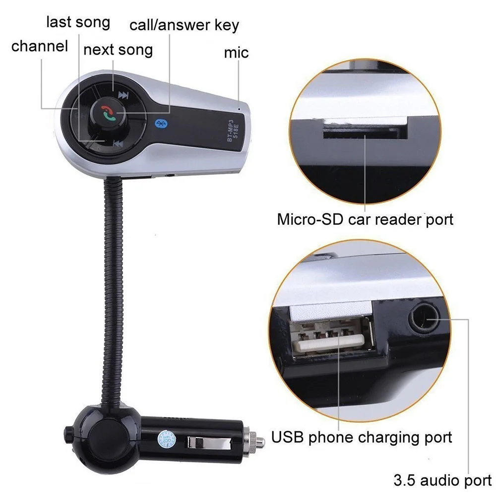 Bluetooth fm передатчик беспроводной Hands free MP3 USB Автомобильное зарядное устройство с