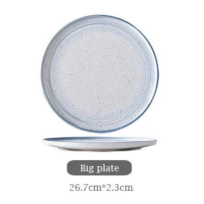 Big plate 1 шт. простой Керамика посуда набор фарфоровой посуды говядина тарелка для десертов рисовая чаша для супа, салата кружка креативный Настольный Декор ваза - Цвет: Big plate